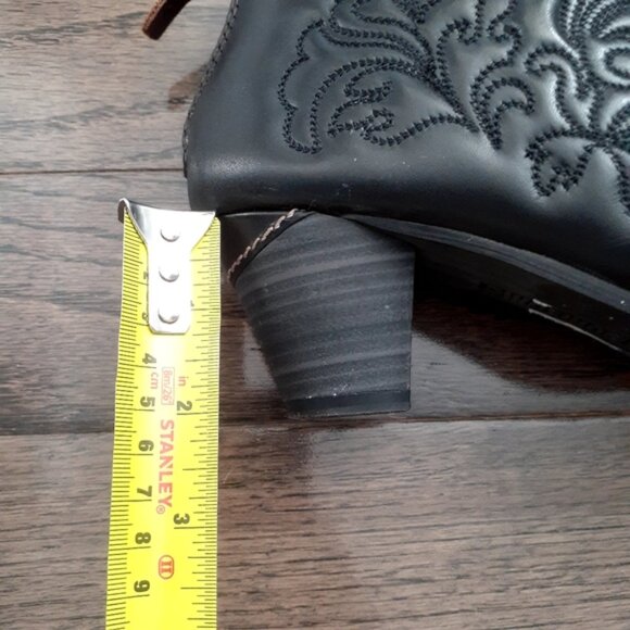 Pikolinos Women'S Leather Cowboy Western Ankle Bootie Black Size 37 Eu 6.5 Us - Picture 6 of 9